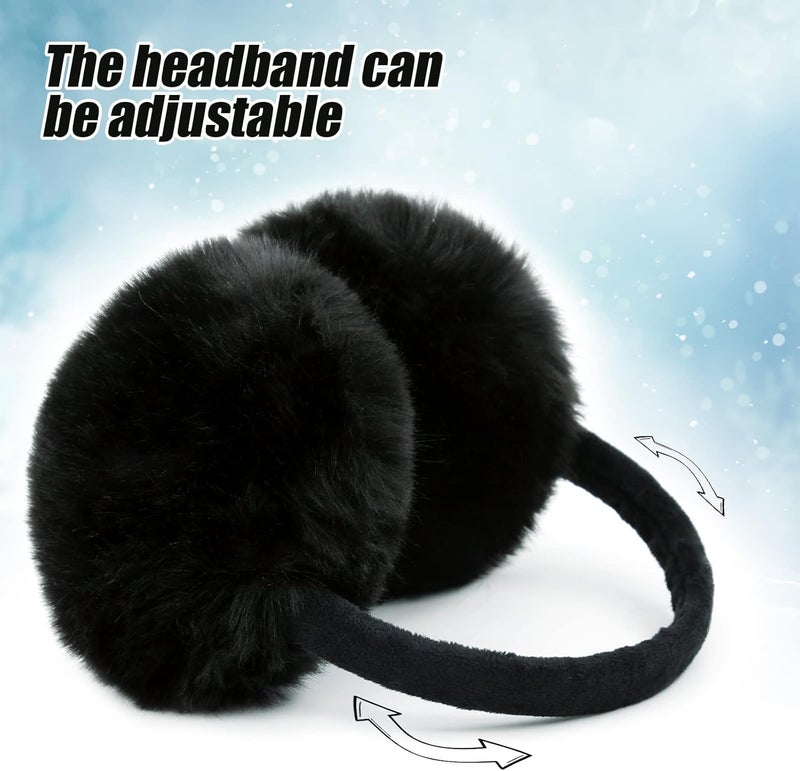 FSTEOE Winter Ear Muffs Women Warm Earmuff Girls Ear Warmers Soft Plush Outdoor Adjustable Ear Cover - Image 3